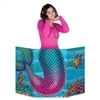 The Mermaid Tail Photo Prop is made of cardstock and printed on two sides with different designs. One side is an underwater view and the other is the underwater outline for you to color it anyway you want. Measures 37 in wide and 25 in tall. One per pack