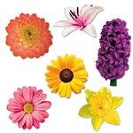 Have a little bit of summer all year long with the beautiful full color Flower Cutouts.  Printed both sides on high quality cardstock, you'll find dozens of places to hang the beautiful blooms! Each package contains six cutouts.