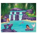 Create a magical setting for your little mermaid's next party!  Makes a great addition to a mermaid themed bedroom or playroom. Printed on plastic, this Mermaid Lagoon background can be used indoors or out.
Hangs easily with tape, pins, or staples.