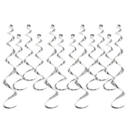 Add sparkle, shine and kinetic interest to your party, dinner, or event with these beautiful Silver Metallic Whirls.