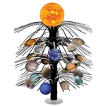 Your decorations will be out of this world with this Solar System Cascade Centerpiece! The centerpiece stands a full 18" tall and includes a clear plastic 3.25" base for stability.