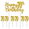 Celebrate the golden years with  our Happy "70th" Birthday Cake Topper. Our Happy 70th Birthday cakes topper set will add that something extra to your guest of honor's cake!
