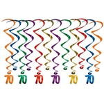 Every decade deserves a celebration, these whirls are sure to help make your 7th decade Instagram ready! <br/> These multi colored 
whirls come 12 to a pack.