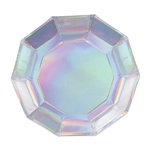 Add sparkle and shine to your holiday or party table with our 7" Iridescent Decagon Plates.
Sold eight plates per package.