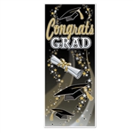 Show your pride and say Congratulations with this fun Congrats Grad door cover.  Measuring 30 inches wide by 6 feet long, this door cover will show everyone how proud you are of your students accomplishments.