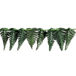 Add soft texture and color to your Luau or Jungle themed party with this 10 foot long Fern Leaf Garland.  Looks great on door and window frames, table edges, banisters, or draped from the ceiling.
