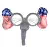 There will be no doubt which side of the aisle you're on with these Patriotic Elephant Glasses!  Perfect for rallies, election headquarters, results watch parties and victory celebrations.  One size fits most., these novelty glasses measure 8" ear  to ear