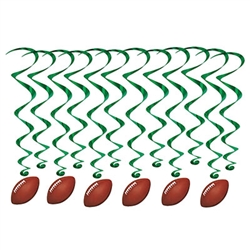 Score big when you include the Football Whirls at your next game-watch-party, sign-up event, awards dinner or football themed party!  Each package comes with 12 completely assembled and easy to hang whirls.