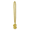Gold Chain Beads with "$" Medallion