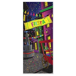 There will be no doubt where the best party on the block is when you hang this Fiesta Door Cover!  This bright, vibrantly colored door cover is all weather, 6 feet tall and 30 inches wide.  Reusable with care.