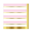 Striped Luncheon Napkins - Pink, White and Gold