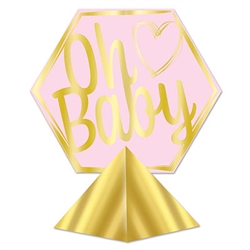 Add this striking geometric centerpiece to your baby shower party table and you're guests will be saying "Oh Baby" for more than one reason!