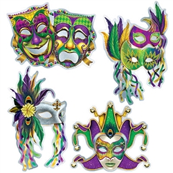 Foil Mardi Gras Mask Cutouts