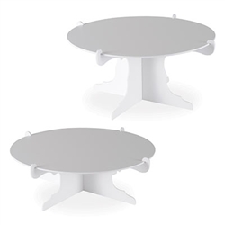 No matter what you're celebrating, this Cake Stand in white will add an elegant and eye catching display to your table and make your desserts look irresistible! Sold 2 per package, you'll double the effect! Made of highest quality cardstock.