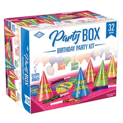 Everything you need to throw a birthday party for 8 people, all in one box!