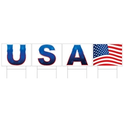 Plastic USA Yard Sign