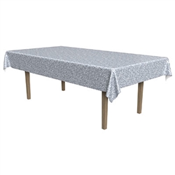 Printed Sequined Tablecover - Silver