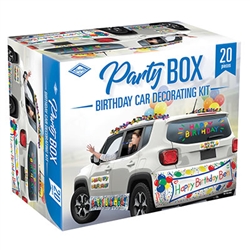 Everything you need to decorate your car for a drive-by birthday party - all in a box!