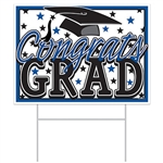 All-Weather  Congrats Grad Yard Sign - Black