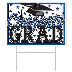 All-Weather  Congrats Grad Yard Sign - Black