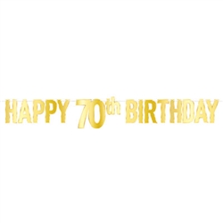 Foil Happy "70th" Birthday Streamer