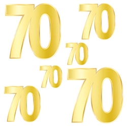 Foil "70" Birthday Cutouts