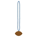 Beads w/Football Medallion - Blue