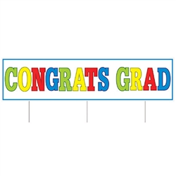 Plastic Jumbo Congrats Grad Yard Sign