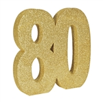 3-D Glittered "80" Centerpiece