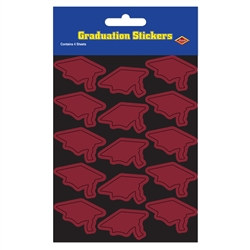 Maroon Graduation Cap Stickers