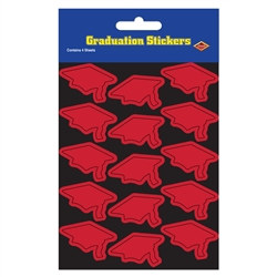 Red Graduation Cap Stickers