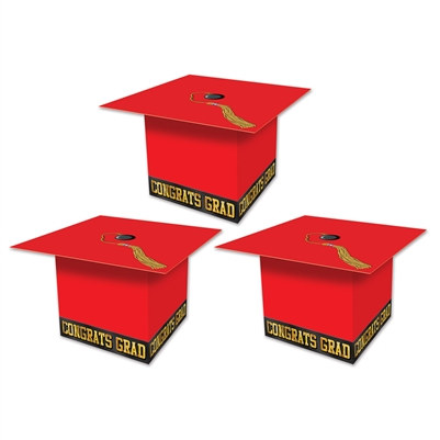 Red Grad Cap Favor Boxes