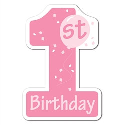Pink 1st Birthday Cutout