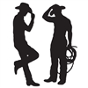 Cowboy Silhouette Cutouts (2 Per Package)