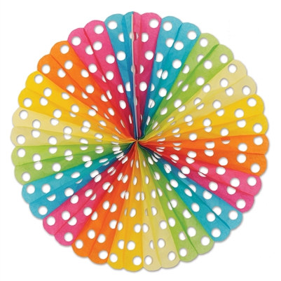 Multi-Color Polka Dot Tissue Fan