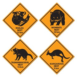 Outback Road Sign Cutouts (4/pkg)