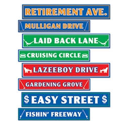 Retirement Street Sign Cutouts (4/pkg)