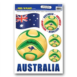 Australia Soccer Peel 'N Place (6/Sheet)