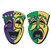 Jumbo Glittered Comedy & Tragedy Faces (2/Pkg)