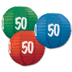50th Paper Lanterns (3/Pkg)