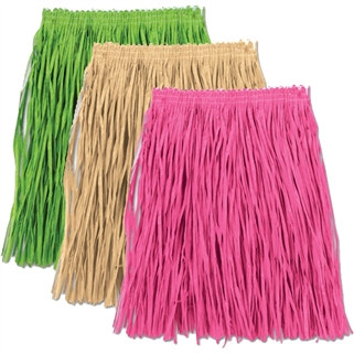 Adult Mini Paper Raffia Hula Skirt (Select Color)