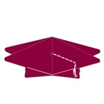 Maroon 3-D Graduation Cap Centerpiece