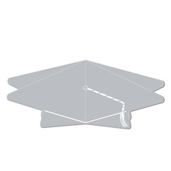 Silver 3-D Graduation Cap Centerpiece
