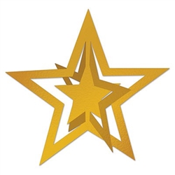 Gold 3-D Foil Hanging Star