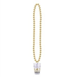 Gold Beads with Graduation Class Medallion (1/pkg)