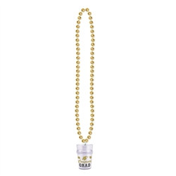 Gold Beads with Graduation Class Medallion (1/pkg)