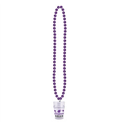 Purple Beads with Graduation Class Medallion (1/pkg)