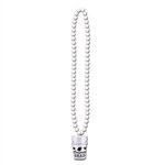 White Beads with Graduation Glass Medallion (1/pkg)