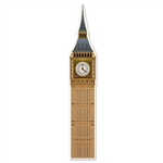 Measuring over 5 1/2 feet tall, this card stock cutout of the Big Ben clock tower will command attention on your wall. It is printed in striking detail on both sides and comes jointed and completely assembled. Will not tell time, and is not free standing.