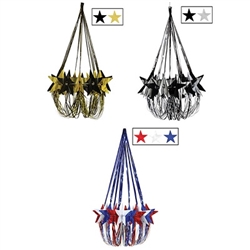 Impress all the guests at your next party with our star chandeliers. The metallic shine of each chandelier will bring excitement to all of your guests. These chandeliers are fitting for New Year's Eve, Birthday, 4th of July and so much more!